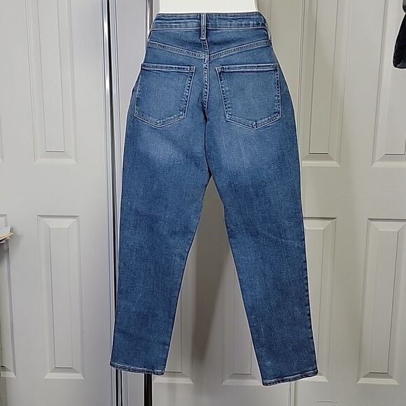 Old Navy extra stretch high rise curvy OG straight blue jeans size 0 NWT - Picture 6 of 10